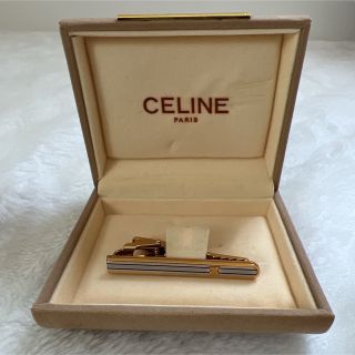 セリーヌ(celine)の【美品】CELINE セリーヌ　ネクタイピン　ゴールド　シルバー　ブラックライン(ネクタイピン)