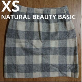 ナチュラルビューティーベーシック(NATURAL BEAUTY BASIC)のNBB チェック台形スカート(ひざ丈スカート)