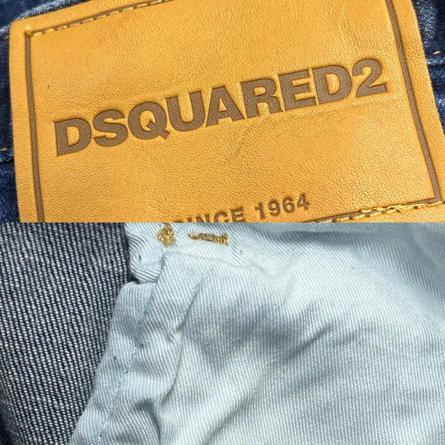 DSQUARED2 ディースクエアード デニムパンツ ペイント ウォッシュ加工 ダメージ加工 ジーンズ ワイドパンツ グラデーション ボトムス 服 34 S72LB0212 インディゴ    コットン ポリウレタン レディース ギフト 美品【品】 4