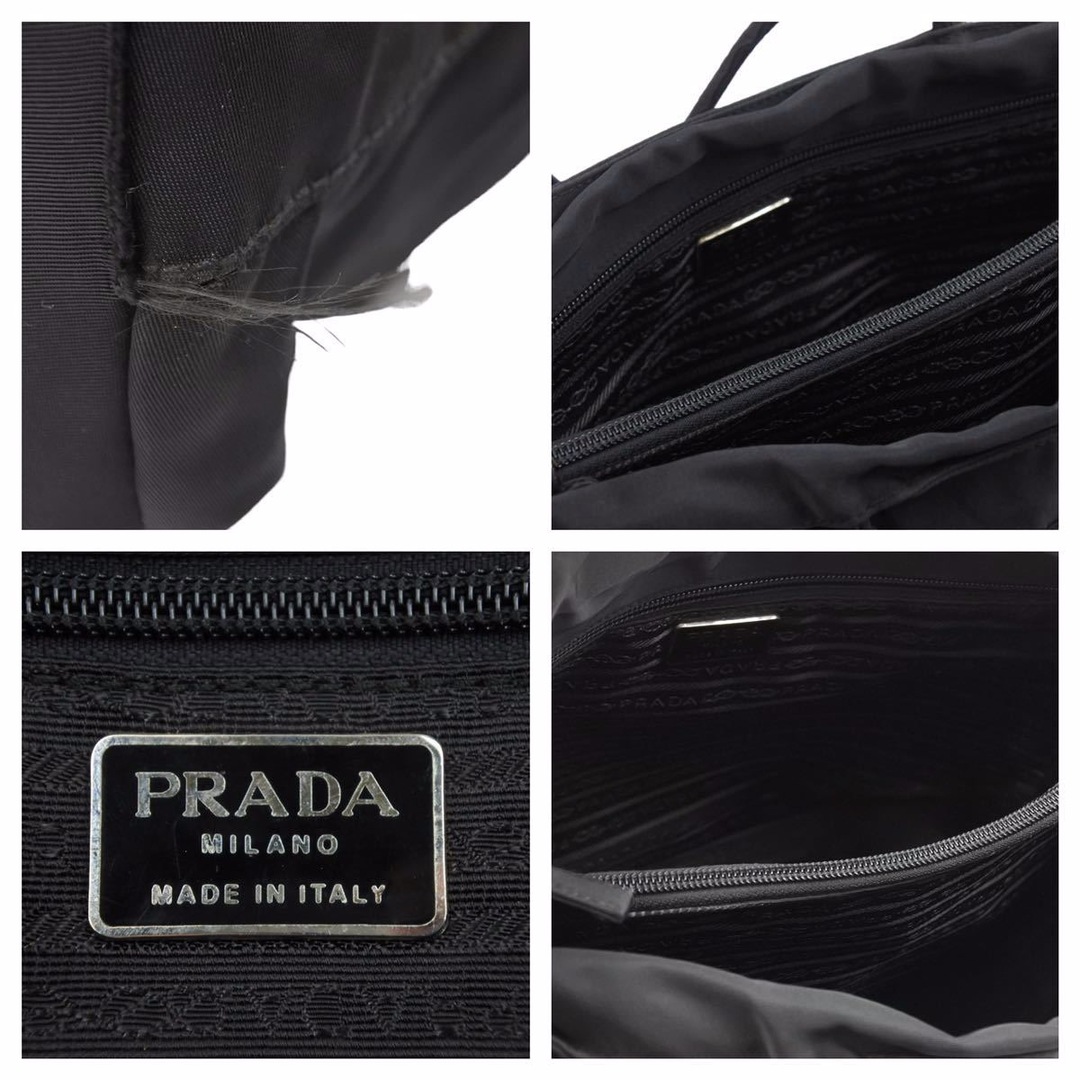 PRADA プラダ　トートバッグ　BLACK 黒　三角ロゴ　良品