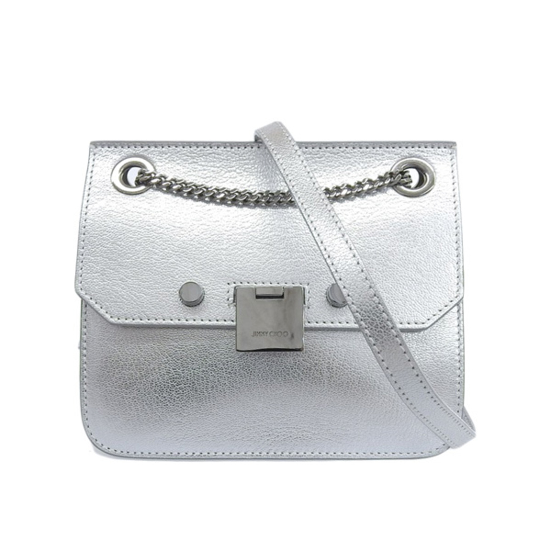 JIMMY CHOO ジミーチュウ メタリックレザー チェーン ショルダーバッグ