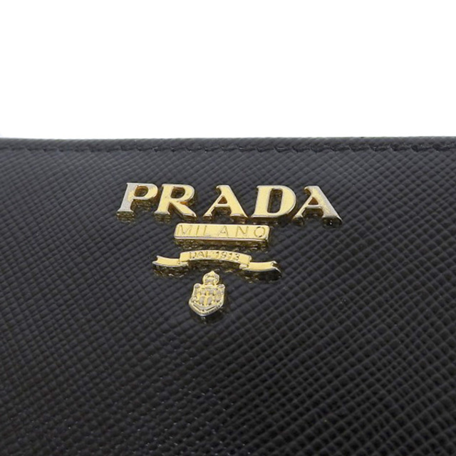 【美品】PRADA プラダ　サフィアーノ　コンパクトジップ　二つ折り財布
