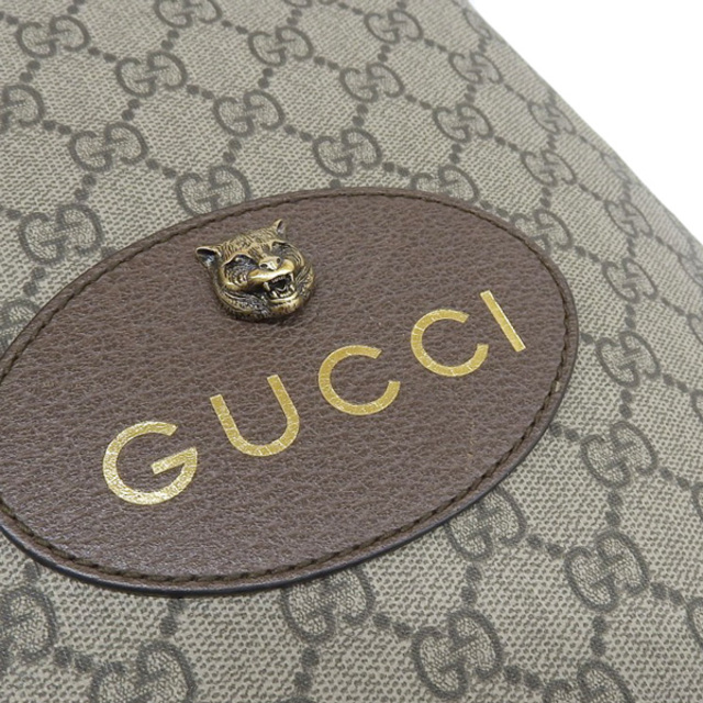 【中古】 Gucci グッチ GGスプリーム ドローストリングバッグ リュックサック ブラウン PVC gy