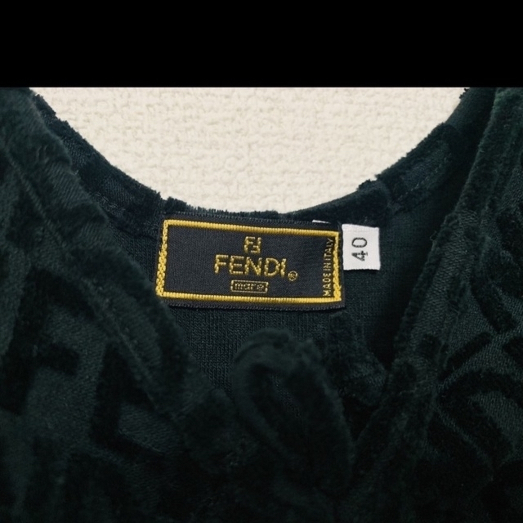 FENDI(フェンディ)の美品　フェンディ　パイル地　ワンピース　FENDI総柄　size 40 レディースのワンピース(ひざ丈ワンピース)の商品写真
