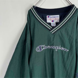 チャンピオン(Champion)のチャンピオン　ナイロンプルオーバージャケット　ビッグロゴ　2XL ゲームシャツ(ナイロンジャケット)