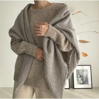 アギュー(ARGUE)のargue ALPACA YAK WOOL CLASSIC KNIT BEIGE(ニット/セーター)