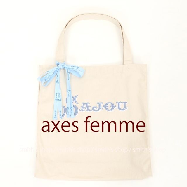 axes femme(アクシーズファム)のaxes femme リボン付sajouロゴトート トートバッグ レディースのバッグ(トートバッグ)の商品写真