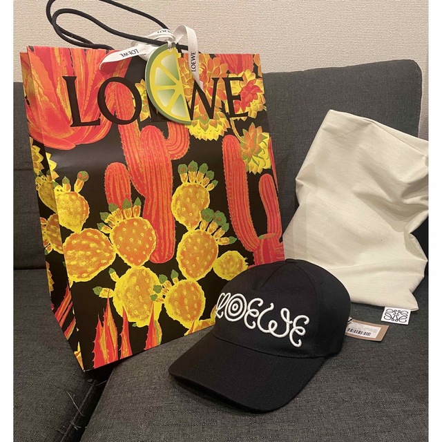 LOEWE - 【未使用】LOEWE キャップ ブラック キャンバス ロゴ 刺繍の