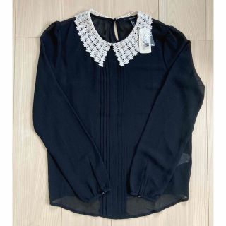 フォーエバートゥエンティーワン(FOREVER 21)の【新品】 FOREVER21 ブラウス　Sサイズ　襟付き　シアーシャツ(シャツ/ブラウス(長袖/七分))