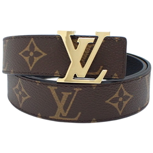 ☆超目玉】 ルイ・ヴィトンベルト VUITTON LOUIS サンチュール・LV 40803000166 ブラック黒 ブラウン茶 ノワール レザー  モノグラムキャンバス リバーシブル 30MM イニシャル ベルト