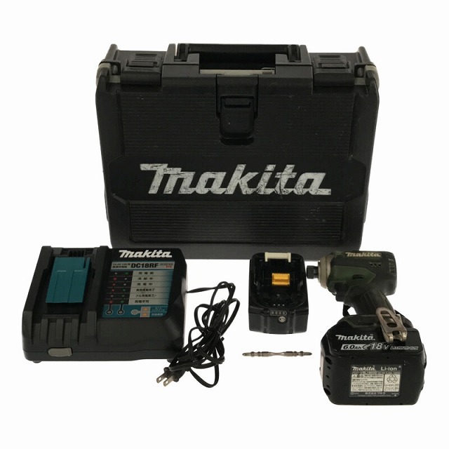 Makita(マキタ)の☆中古品☆makita マキタ 18V 充電式インパクトドライバ TD171DGXAG/オーセンティックグリーン バッテリー2個(18V6.0Ah) 充電器付き 63569 自動車/バイクのバイク(工具)の商品写真