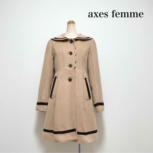 ロングコートaxes femme セーラー襟コート ベージュ 量産型 ロリータ カワイイ♡