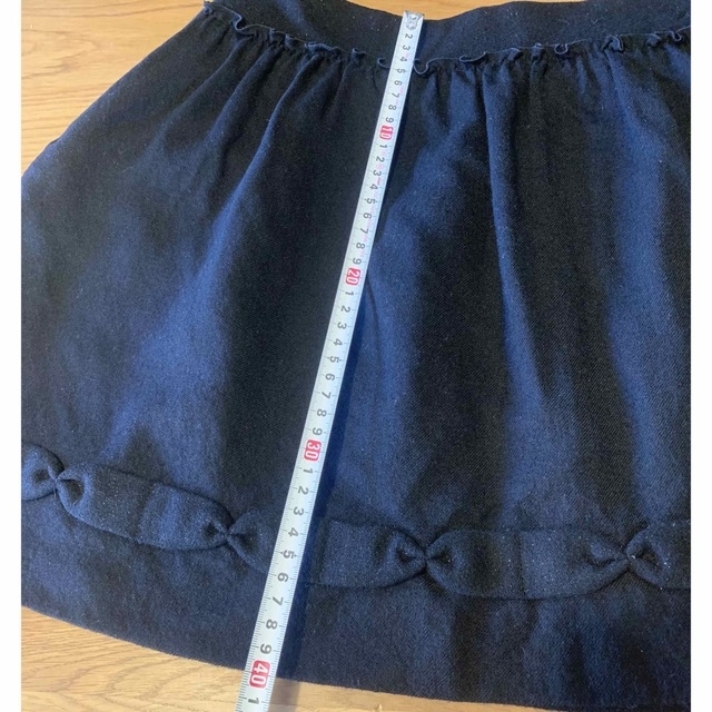WILLSELECTION(ウィルセレクション)のWILLSELECTION スカート　ブラック　リボンモチーフ　ラメ レディースのスカート(ひざ丈スカート)の商品写真
