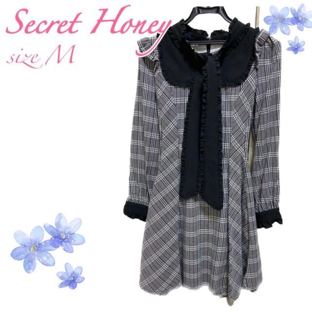 Secret Honey(シークレットハニー)の【8日出品の日セール】シークレットハニー　チェックワンピース レディースのワンピース(ひざ丈ワンピース)の商品写真