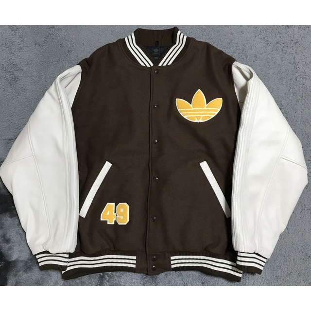 adidas - adidas レザー切替ウールスタジャンの通販 by TK|アディダス