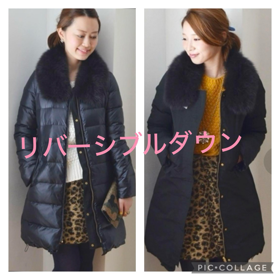 定価6万⭐️シップス リバーシブル ファー ダウンコート ブルーフォックス