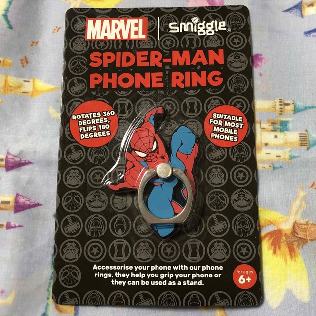 MARVEL(マーベル)の新品未使用　スミグル　Marvel Spider-Man Phone Ring スマホ/家電/カメラのスマホアクセサリー(iPhoneケース)の商品写真