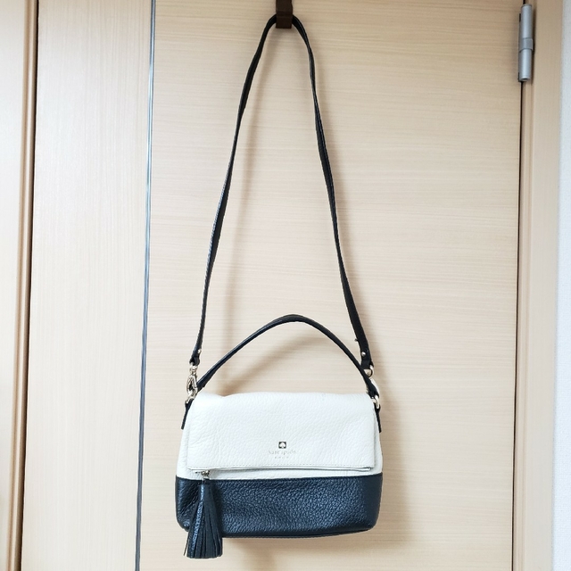 冬の華 kate spade バイカラー フリンジファスナー2wayハンドバッグ