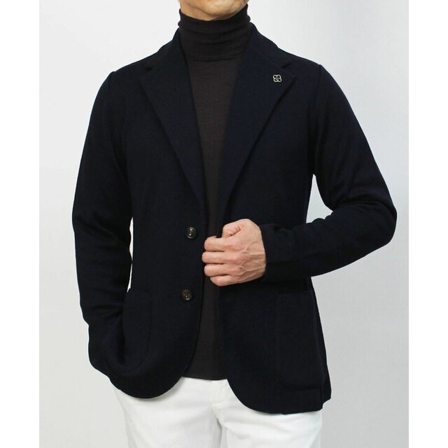 多様な 22AW最新作 ラルディーニ LARDINI ニットジャケット ネイビー S