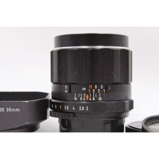 ペンタックス(PENTAX)のカビ曇り無し M42 SMC TAKUMAR 35mm F2 メタルフード他付き(レンズ(単焦点))