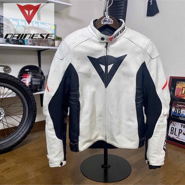 定価7万☆DAINESE ダイネーゼ レザージャケット ホワイト/50(M相当