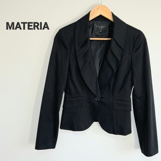 マテリア(MATERIA)のMATERIA MILANO テーラード ジャケット タックカラー 黒(テーラードジャケット)