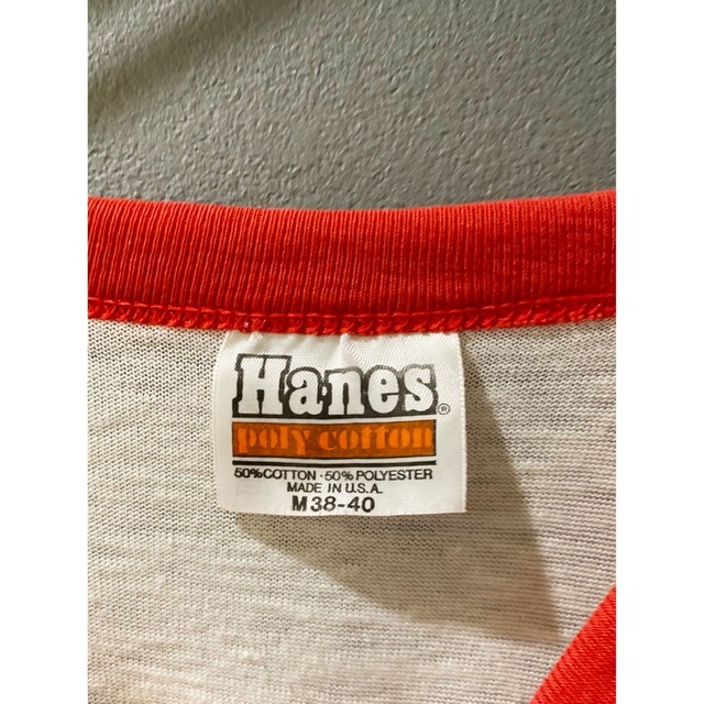 古着 ビンテージ 70s hahes旧タグ ラグラン7部 長袖 Tシャツ 希少