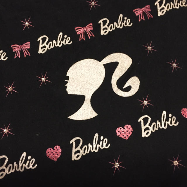 Barbie(バービー)のBarbie 黒のキラキラカットソー  1サイズ キッズ/ベビー/マタニティのキッズ服女の子用(90cm~)(Tシャツ/カットソー)の商品写真