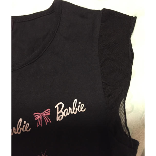 Barbie(バービー)のBarbie 黒のキラキラカットソー  1サイズ キッズ/ベビー/マタニティのキッズ服女の子用(90cm~)(Tシャツ/カットソー)の商品写真