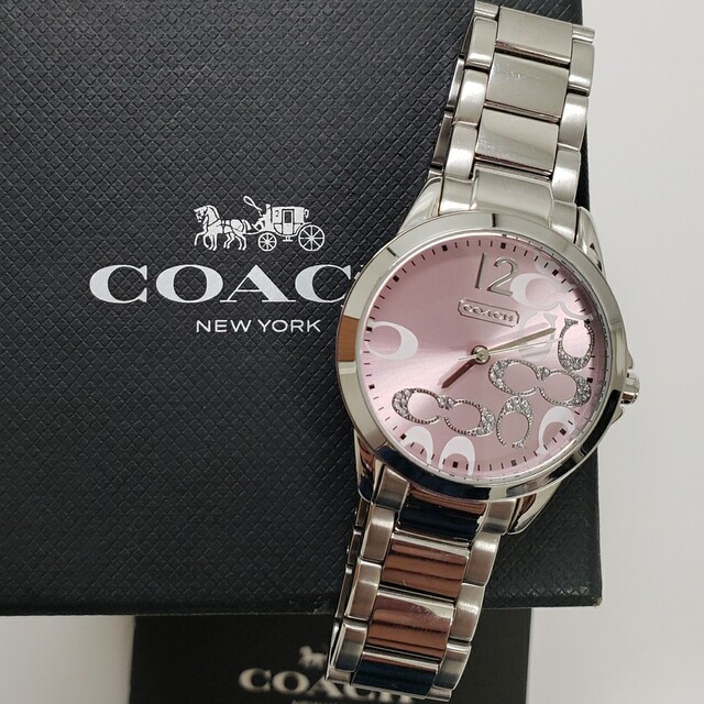 COACHコーチ ニュークラシックシグネチャーシリーズ 腕時計 ピンク-