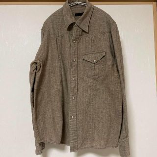 アンドエー(And A)の【廃盤品】リネンシャツ アウター ベージュ シャツ コットン ナチュラル(シャツ)