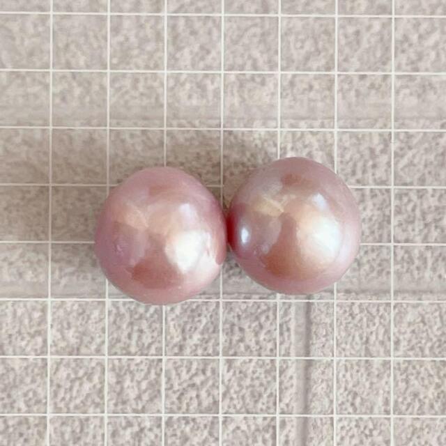 お試し価格!】 346 大粒セミラウンドパープルパールルースピアス
