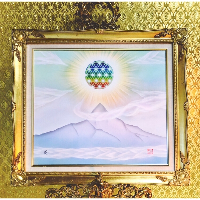 通販 人気】 風水絵画】ヒマラヤ山脈エベレスト神聖幾何学模様フラワー