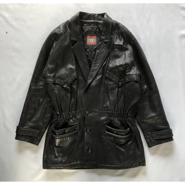 ART VINTAGE(アートヴィンテージ)の【90s vintage】希少ディテール　レザーコート　古着 メンズのジャケット/アウター(レザージャケット)の商品写真