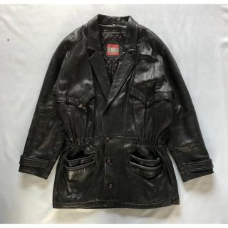 アートヴィンテージ(ART VINTAGE)の【90s vintage】希少ディテール　レザーコート　古着(レザージャケット)