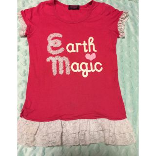 アースマジック(EARTHMAGIC)のアースマジック  裾レースTシャツ  150(Tシャツ/カットソー)