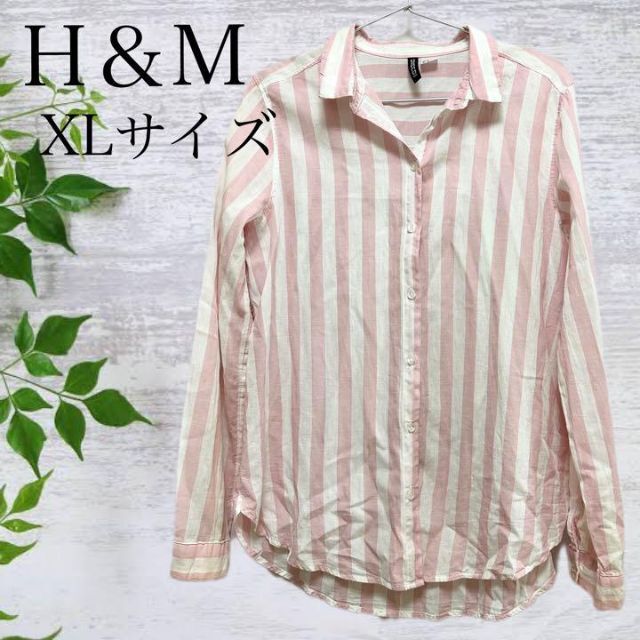 H&M(エイチアンドエム)のH＆M エイチアンドエム ピンク ボーダー シャツ レディース レディースのトップス(シャツ/ブラウス(長袖/七分))の商品写真