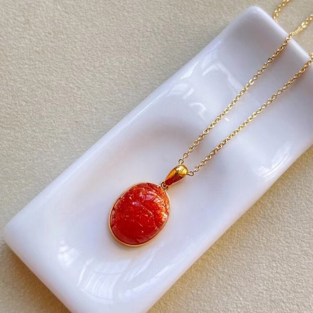 ⭐︎【天然】サンストーン ペンダントトップ k18 2.8g - heidistampley.com
