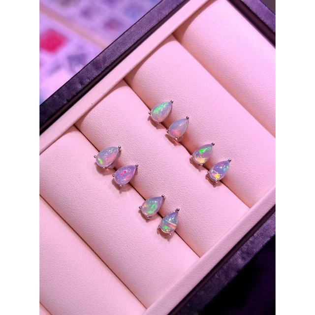 ⭐︎【天然】オパール   ピアス s925 6x8mm