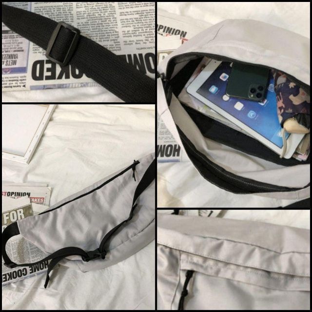 ボディバック　ホワイト　ショルダーバッグ シンプル　メンズ c5 レディースのウィッグ/エクステ(その他)の商品写真