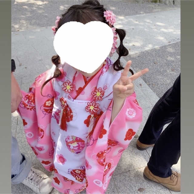 ぽこ様専用七五三 3歳 女の子 セット キッズ/ベビー/マタニティのキッズ服女の子用(90cm~)(和服/着物)の商品写真