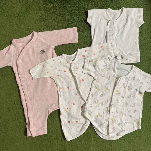 コンビミニ☆短肌着&ロンパース 4枚セット 50 60 70 女の子 70cm ロンパース 肌着 4枚セット