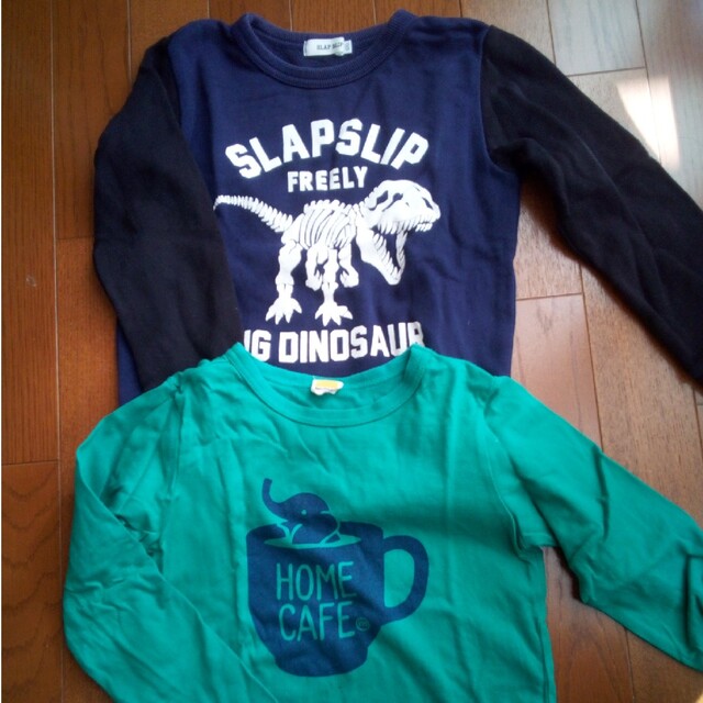 mou jon jon(ムージョンジョン)のSLAPSLIPトレーナー、MoujonjonTシャツ120 キッズ/ベビー/マタニティのキッズ服男の子用(90cm~)(その他)の商品写真