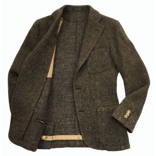 Takizawa Shigeru タキザワシゲル ウールツイードジャケット 茶