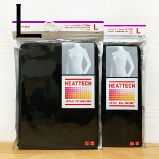 ユニクロ(UNIQLO)のヒートテック タートルネックT 長袖　黒 L ２枚　ユニクロ ★(Tシャツ(長袖/七分))