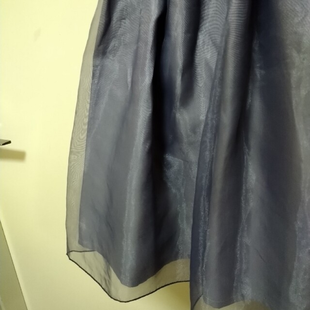 EDIT COLOGNE(エディットコロン)のオーガンジースカート＆セーター　セットアップ　ワンピース レディースのワンピース(ひざ丈ワンピース)の商品写真