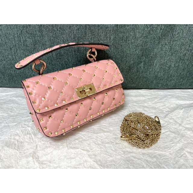 VALENTINO ロックスダッズ スパイク ミディアムバッグ ピンク