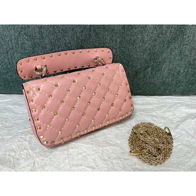VALENTINO ロックスダッズ スパイク ミディアムバッグ ピンク