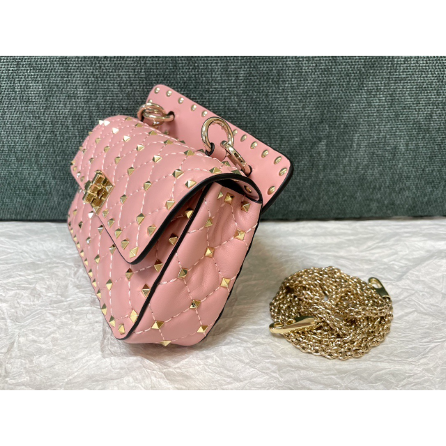 VALENTINO ロックスダッズ スパイク ミディアムバッグ ピンク