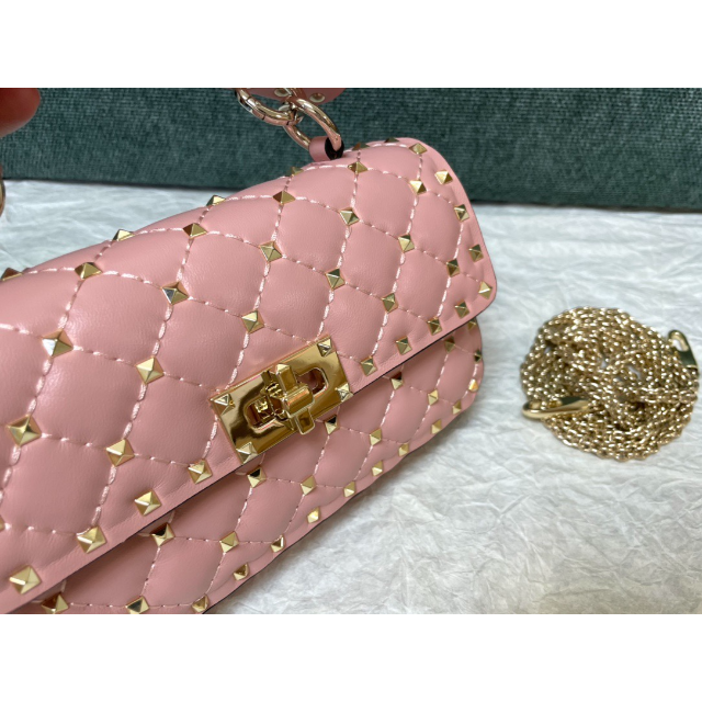 VALENTINO ロックスダッズ スパイク ミディアムバッグ ピンク